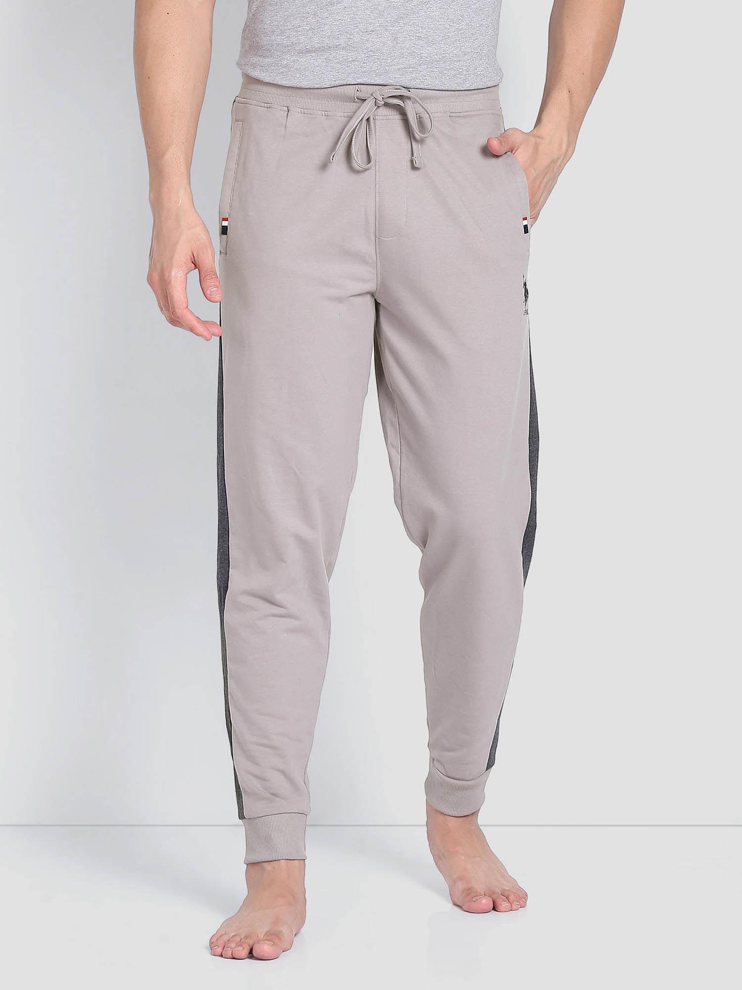 contrast panel tapered oj001 lounge joggers beige