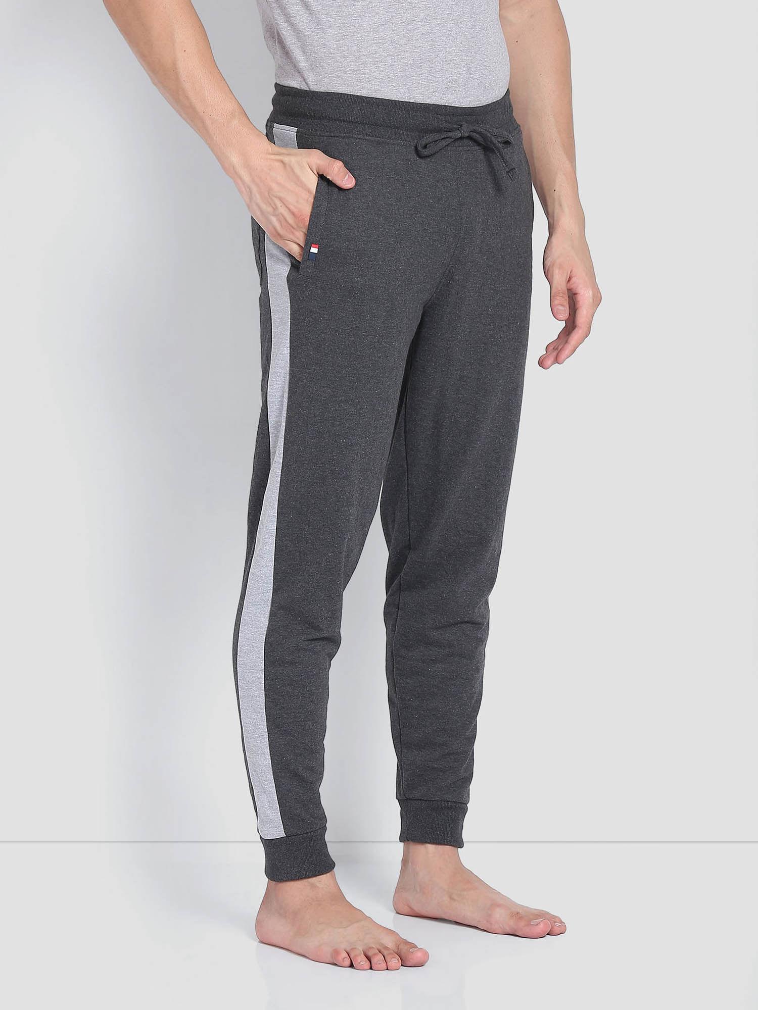 contrast panel tapered oj001 lounge joggers grey