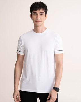 contrast stitch cotton t-shirt