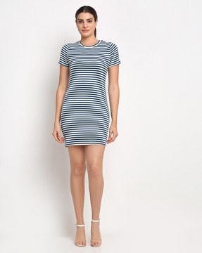 contrast taping bodycon dress