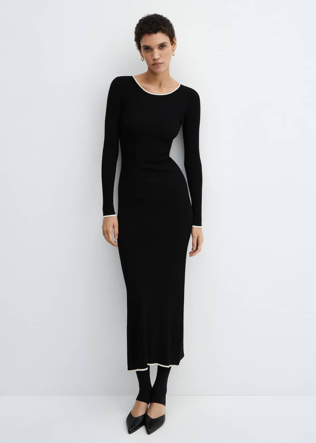 contrast trim dress