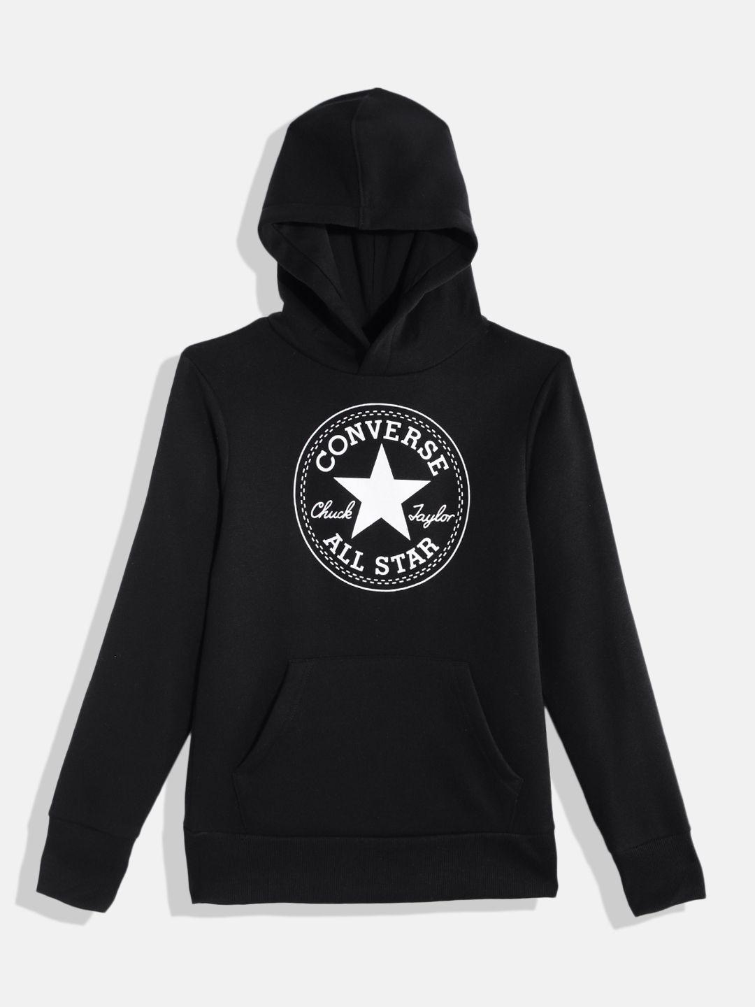 converse boys black hooded sweatshirt