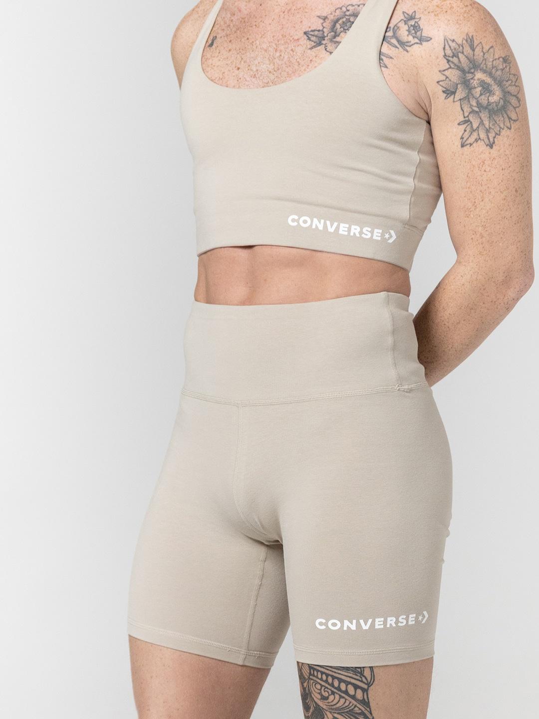 converse women high-rise pure cotton sports shorts