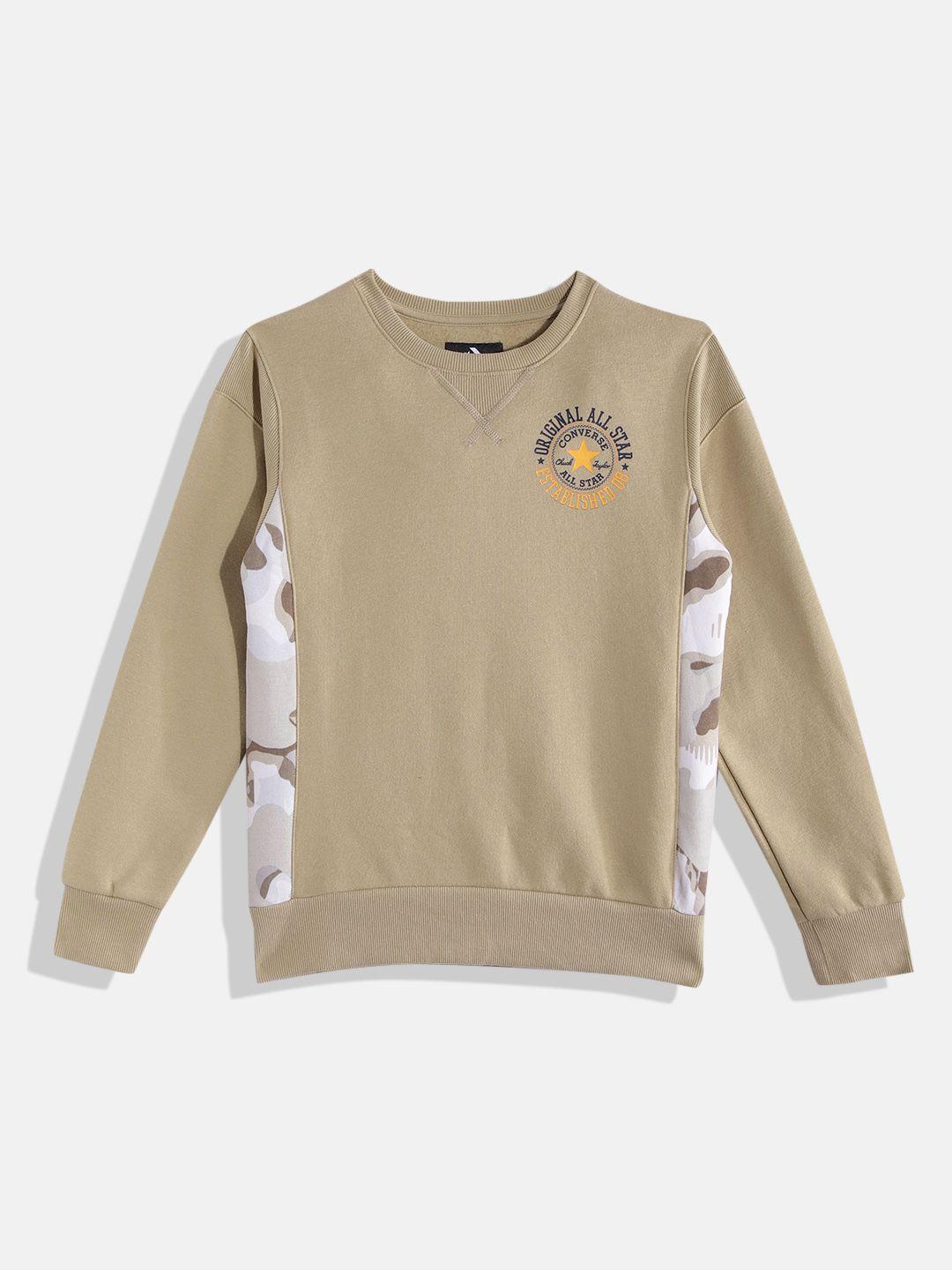 converse boys khaki printed detail sweatshirt