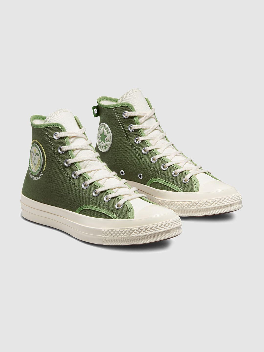 converse men round toe mid-top canvas sneakers