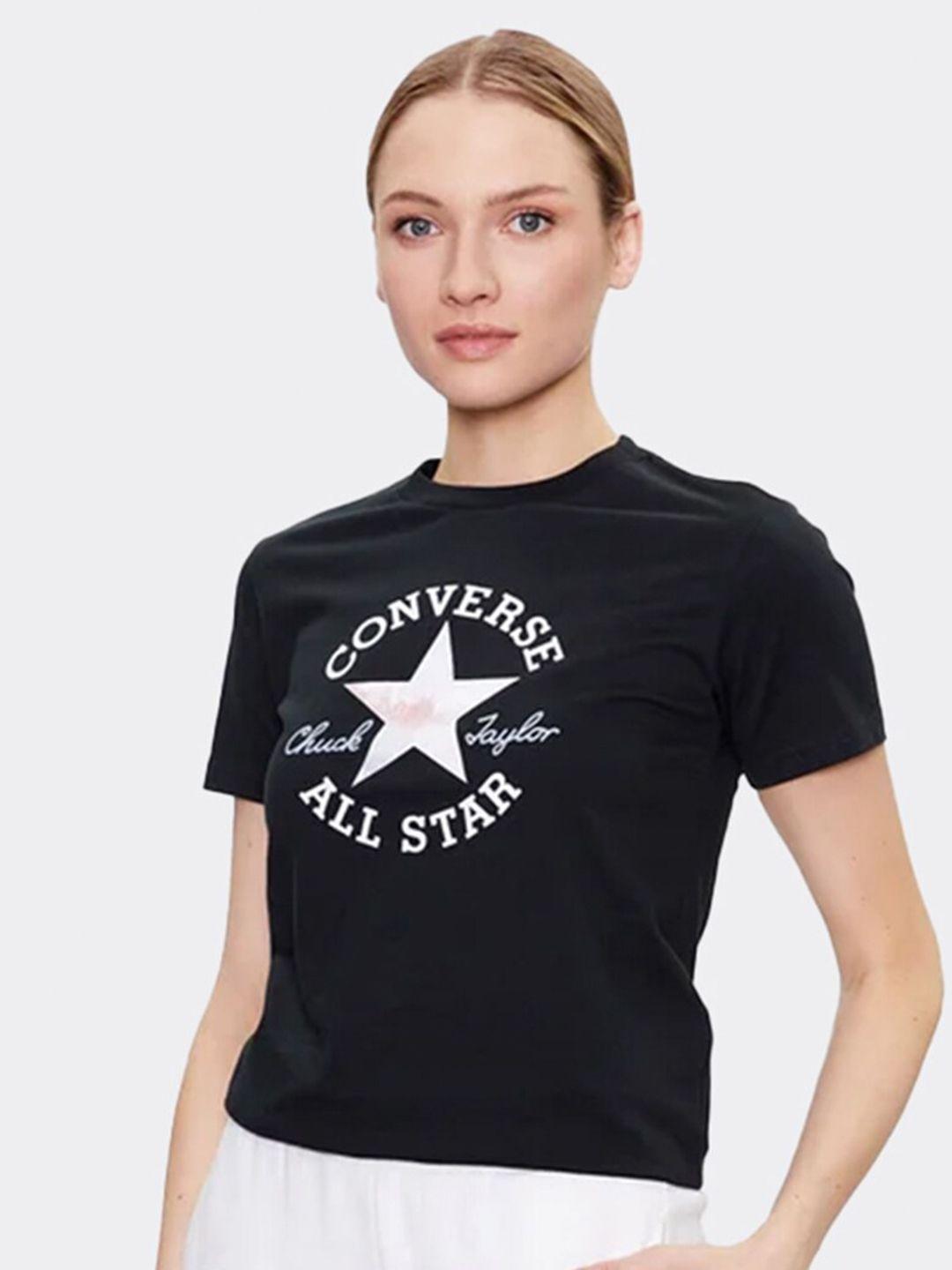 converse typography printed slim fit cotton t-shirt