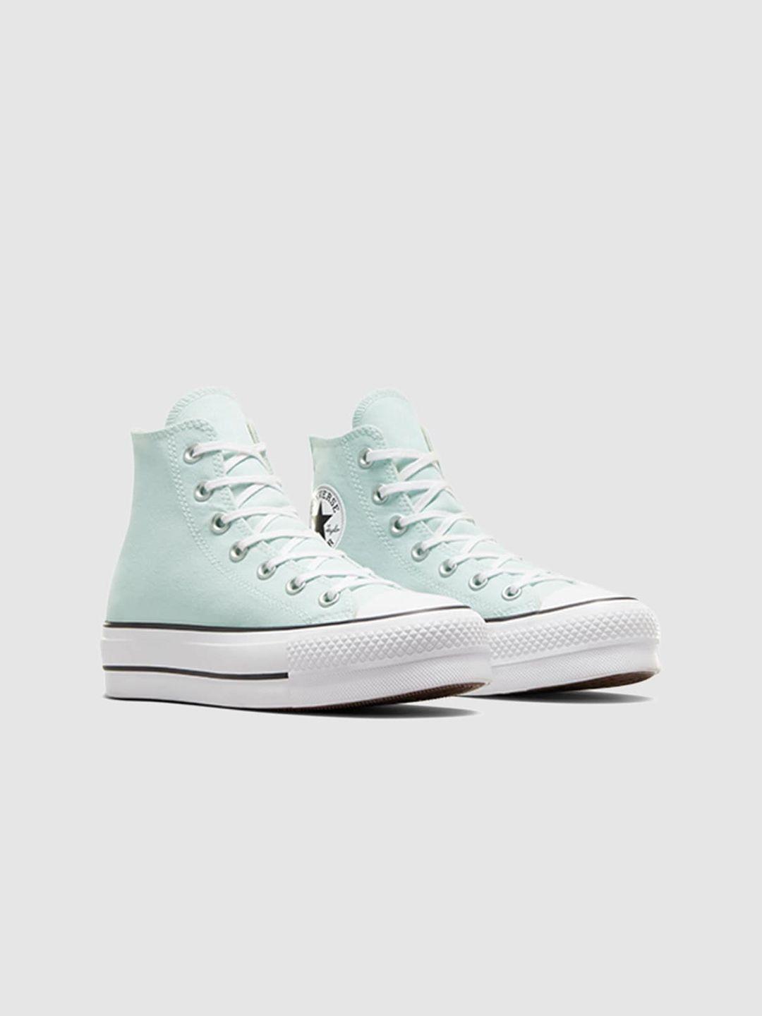 converse women round toe mid-top canvas sneakers