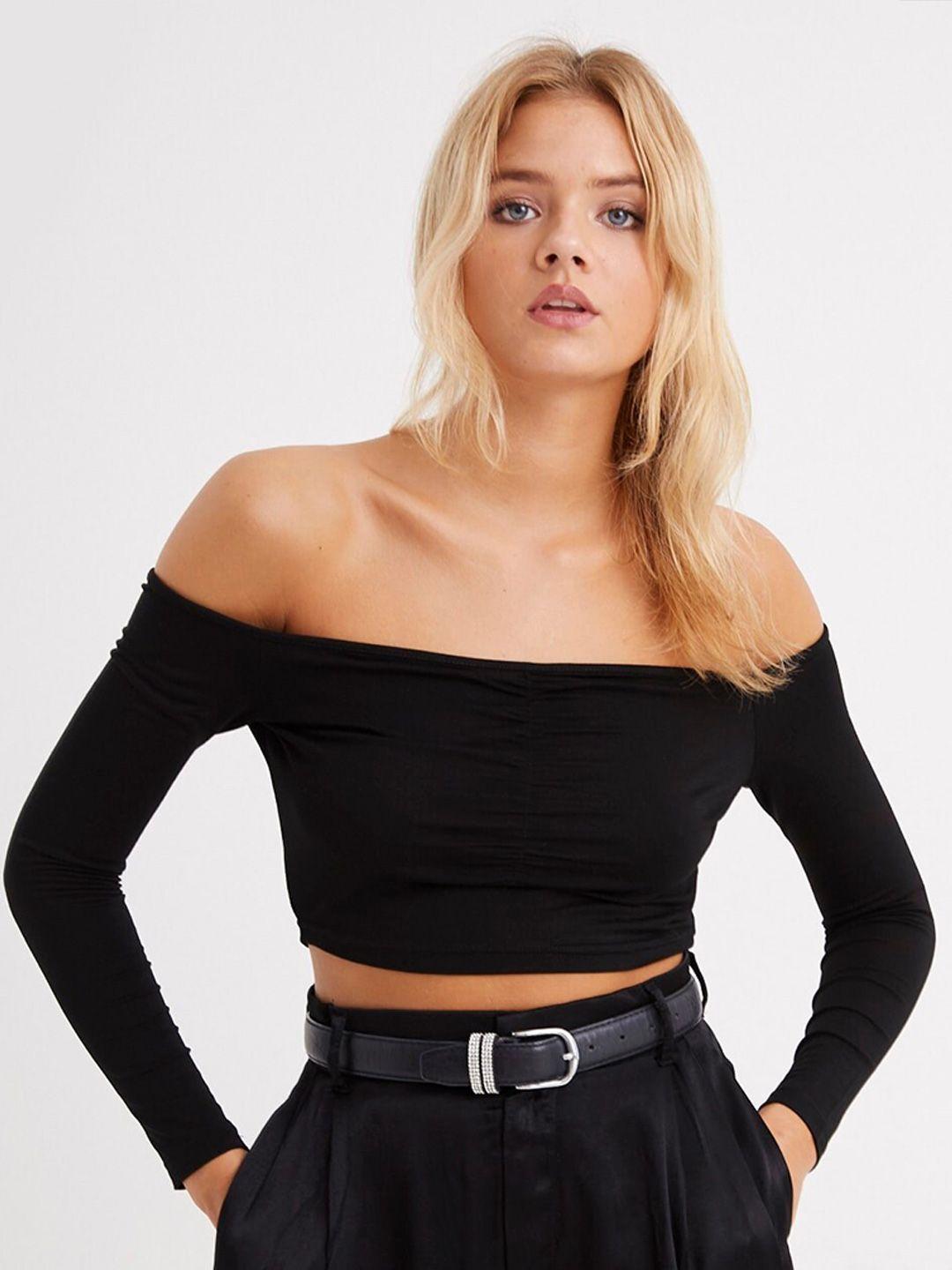 cool & sexy off-shoulder bardot crop top