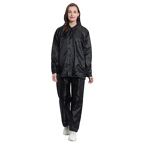 cool dealzz waterproof raincoat for women (black- size-large)