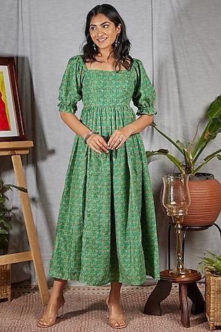 cool green muslin dress