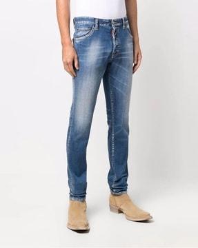 cool guy slim fit mid- wash jeans