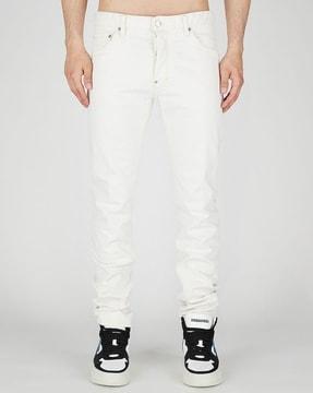 cool guy white bull skinny solid jeans