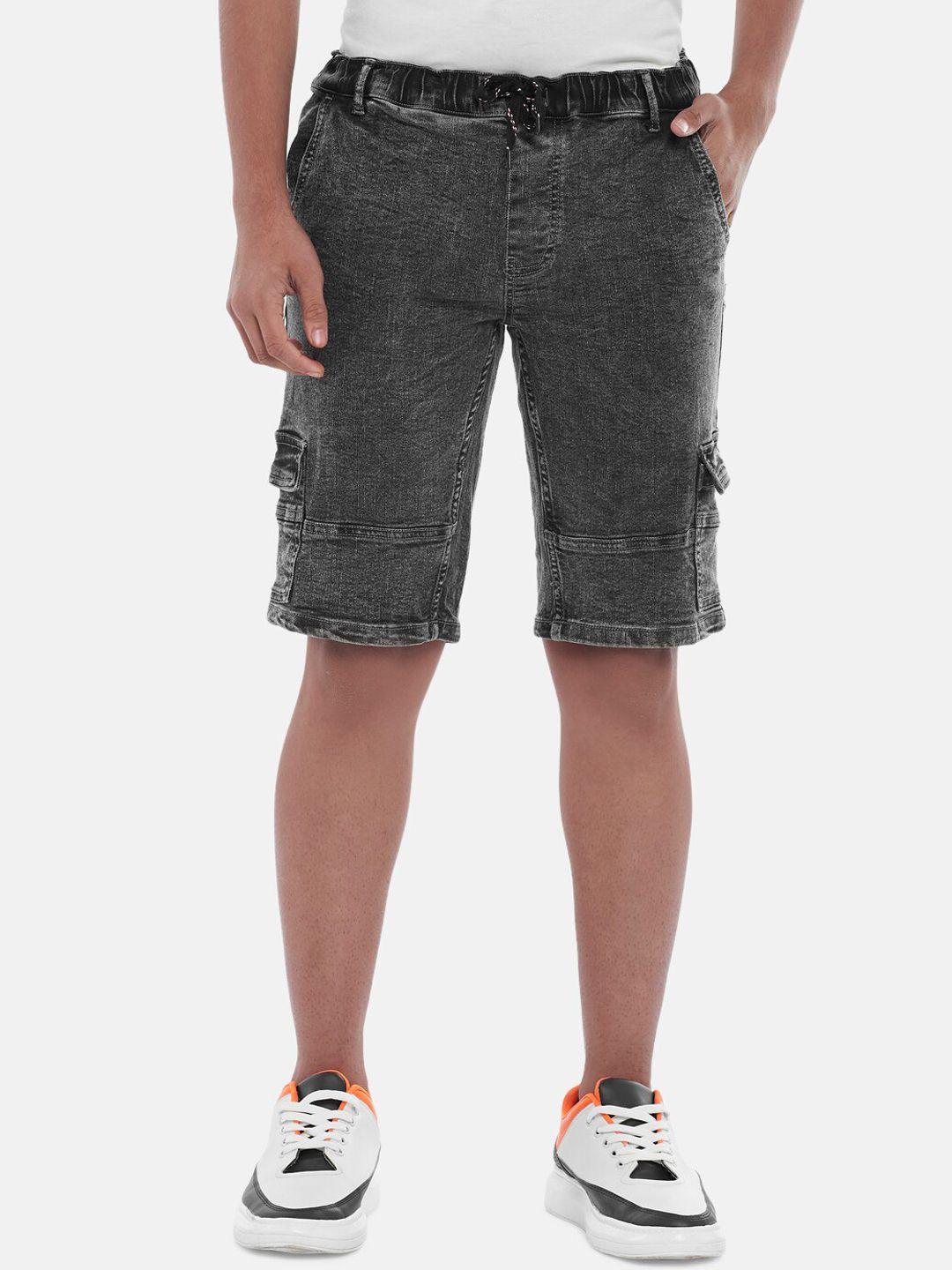 coolsters by pantaloons boys grey washed cargo shorts