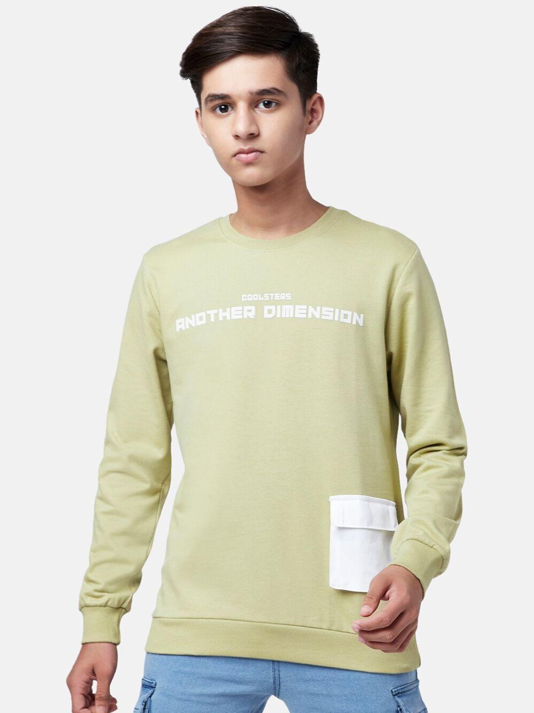 coolsters by pantaloons boys khaki printed cotton sweatshirt
