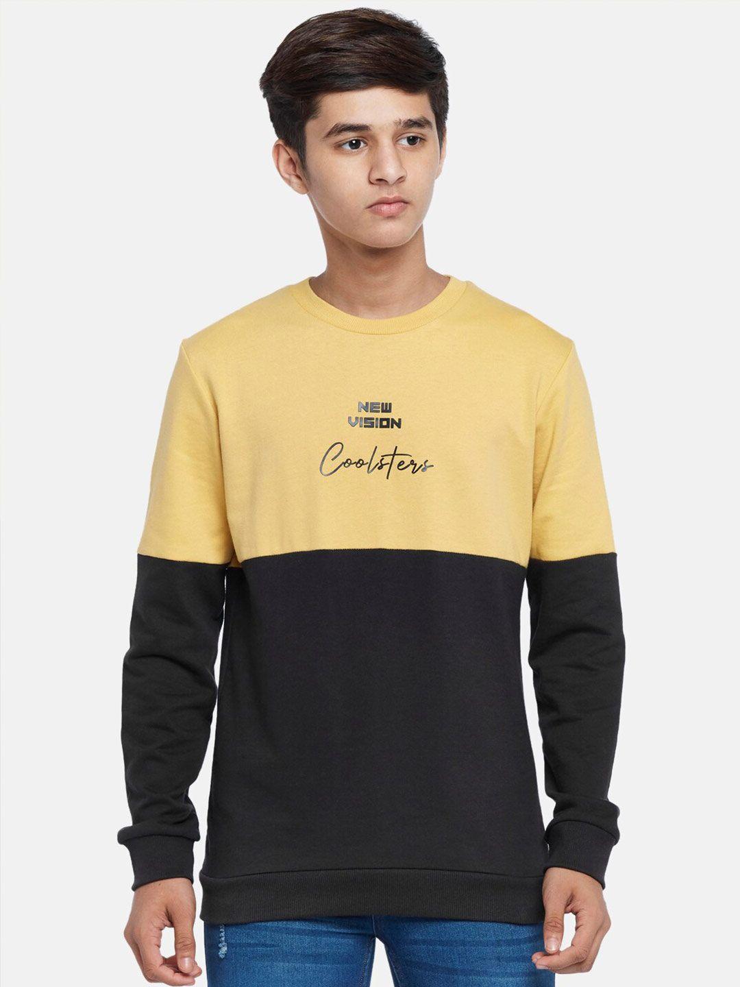 coolsters by pantaloons boys yellow colourblocked cotton sweatshirt