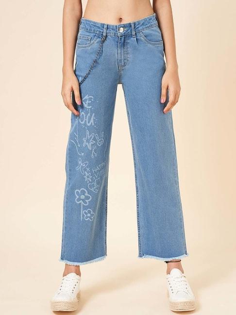 coolsters by pantaloons kids blue printed jeans