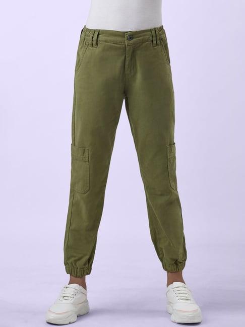 coolsters by pantaloons kids olive cotton regular fit pants