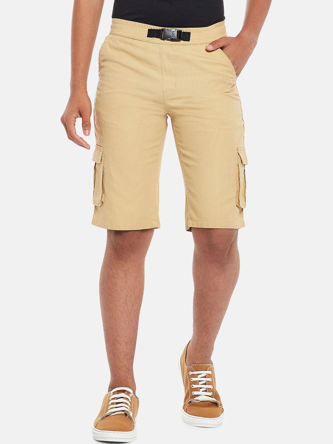 coolsters by pantaloons boys beige solid cargo shorts