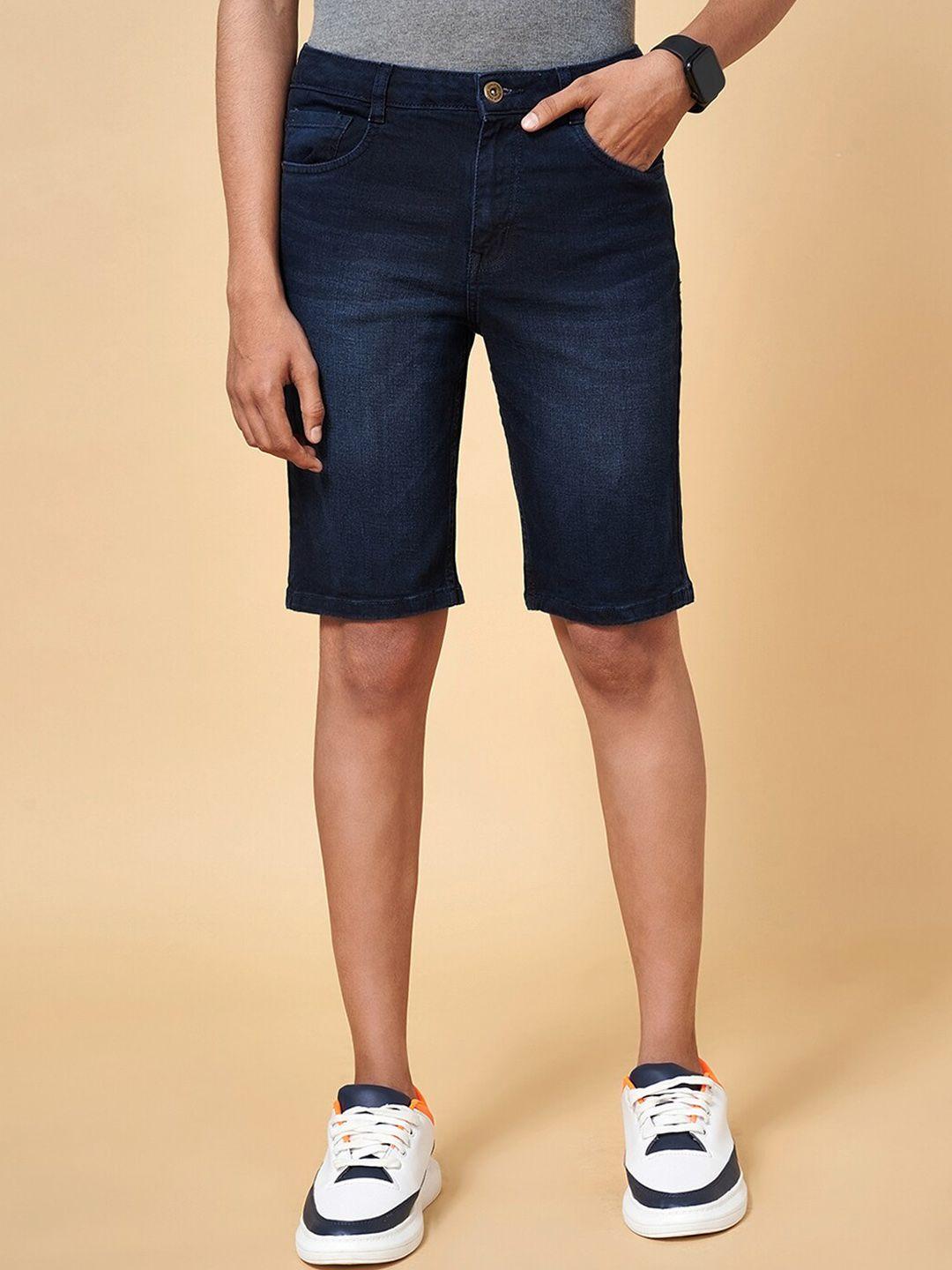 coolsters by pantaloons boys blue washed denim shorts technology