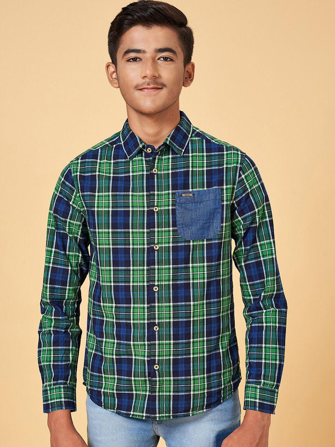 coolsters by pantaloons boys gingham checked cotton casual shirt