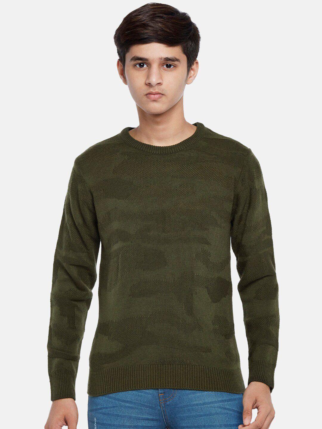 coolsters by pantaloons boys olive green printed pullover