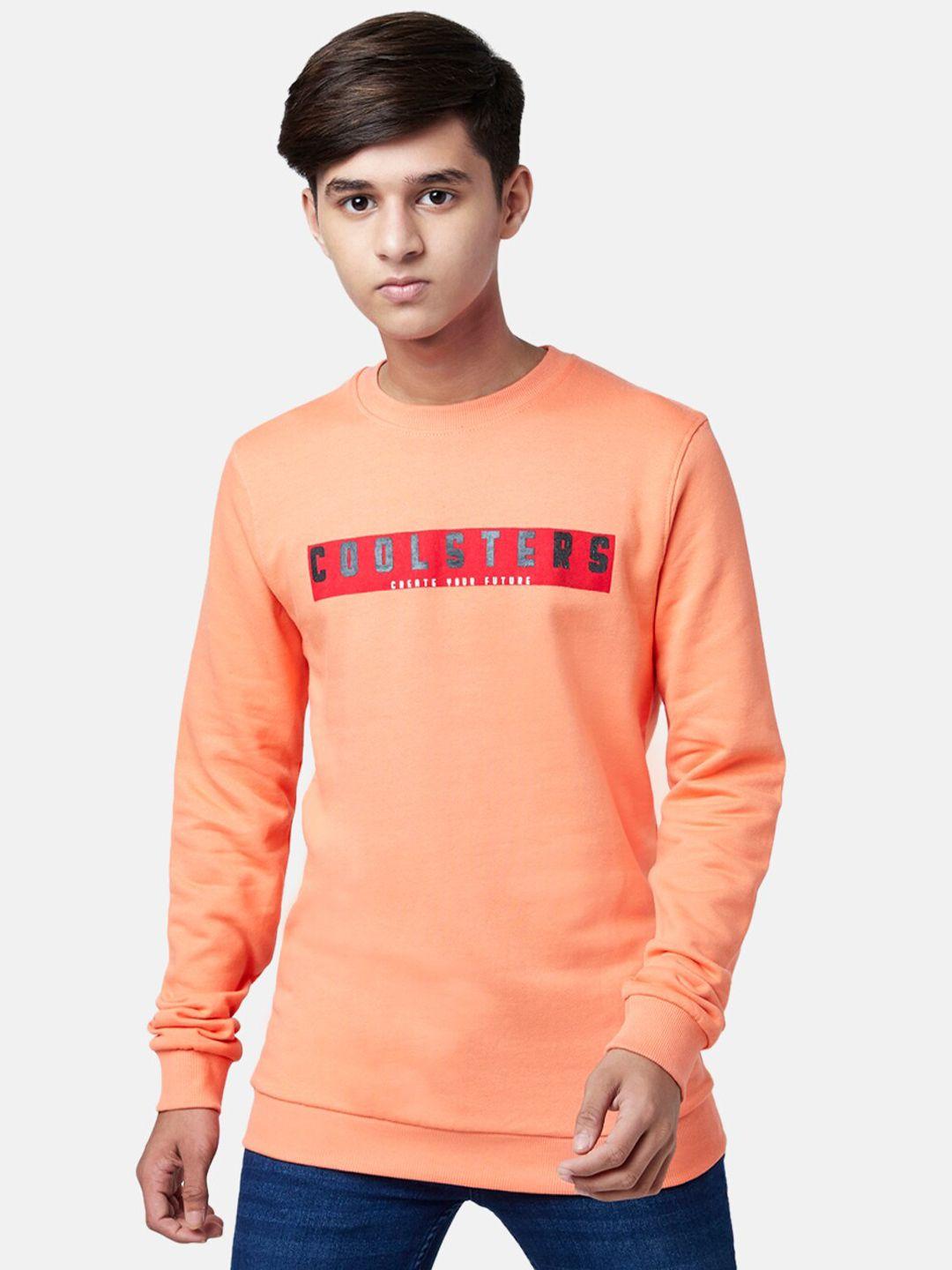 coolsters by pantaloons boys orange printed cotton sweatshirt