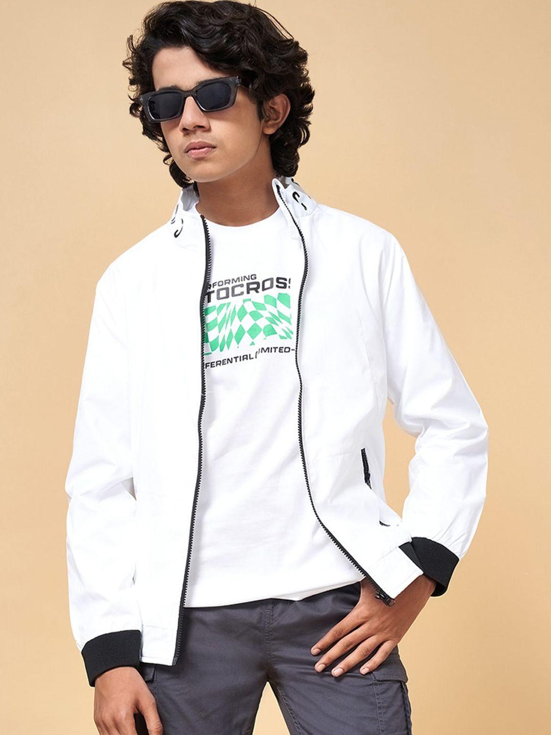 coolsters by pantaloons boys white geometric bomber jacket