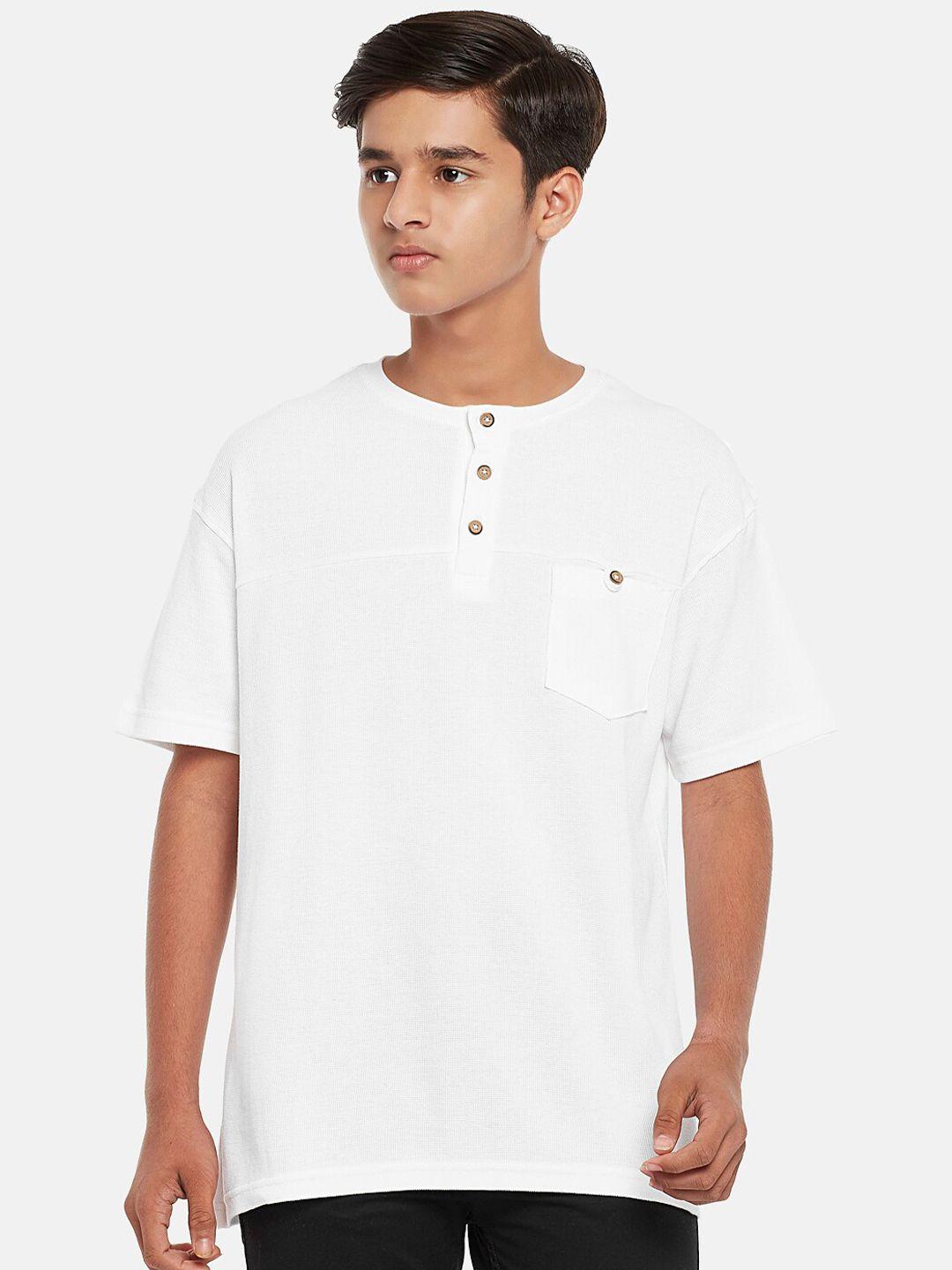 coolsters by pantaloons boys white henley neck t-shirt