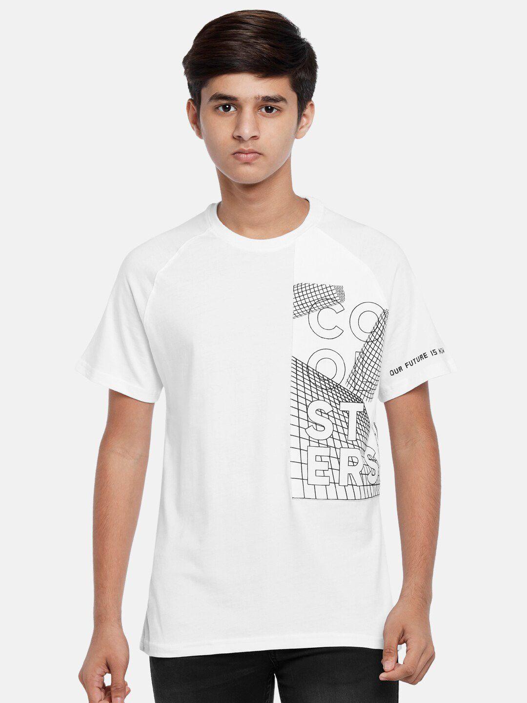 coolsters by pantaloons boys white printed applique t-shirt