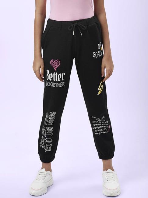 coolsters by pantaloons kids black cotton printed joggers