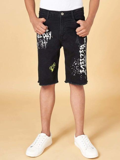 coolsters by pantaloons kids black cotton printed shorts