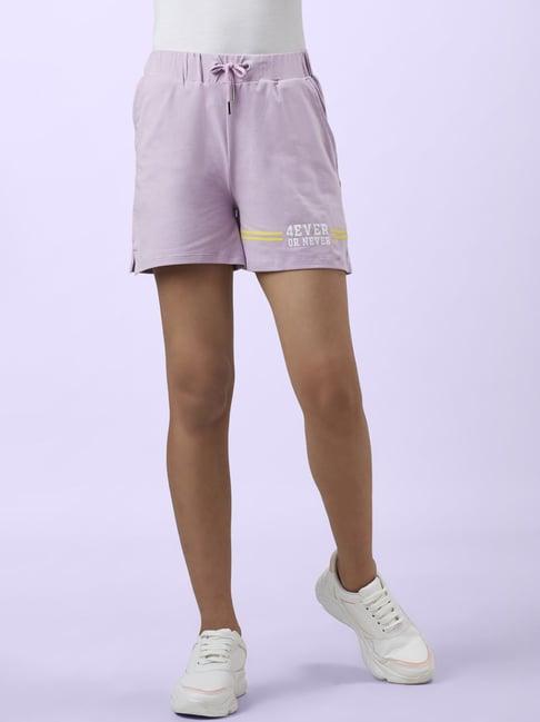 coolsters by pantaloons kids lavender cotton printed shorts