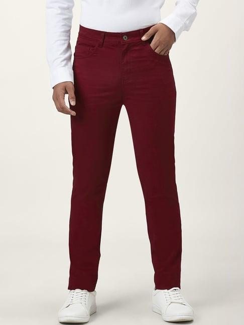 coolsters by pantaloons kids maroon cotton regular fit trousers