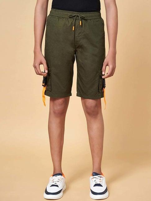 coolsters by pantaloons kids olive cotton regular fit shorts