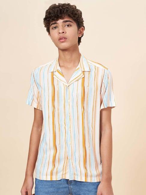 coolsters by pantaloons kids white & blue striped shirt