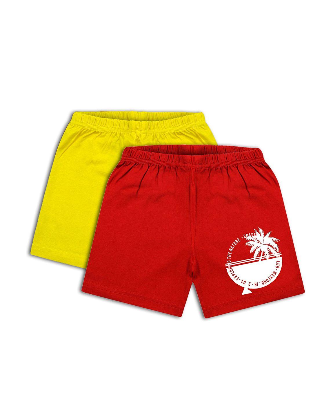 cooltees4u pack of 2 boys graphic printed cotton shorts