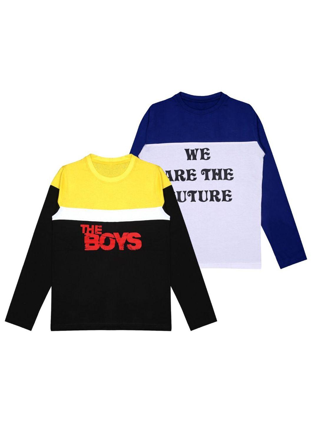 cooltees4u boys multicoloured 2 colourblocked t-shirt