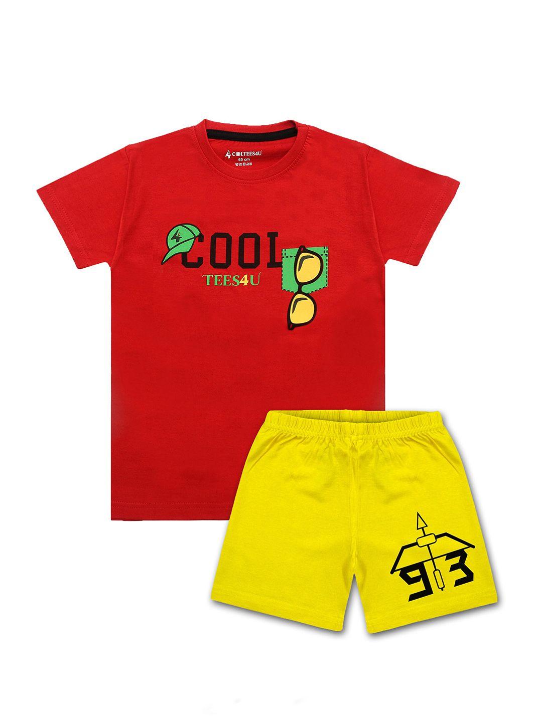 cooltees4u boys printed t-shirt with shorts