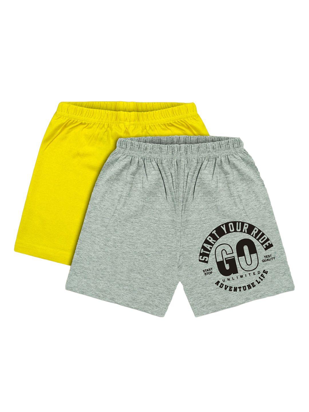 cooltees4u kids pack of 2 typography printed cotton shorts