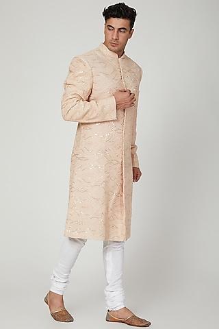 copper embroidered lucknowi sherwani