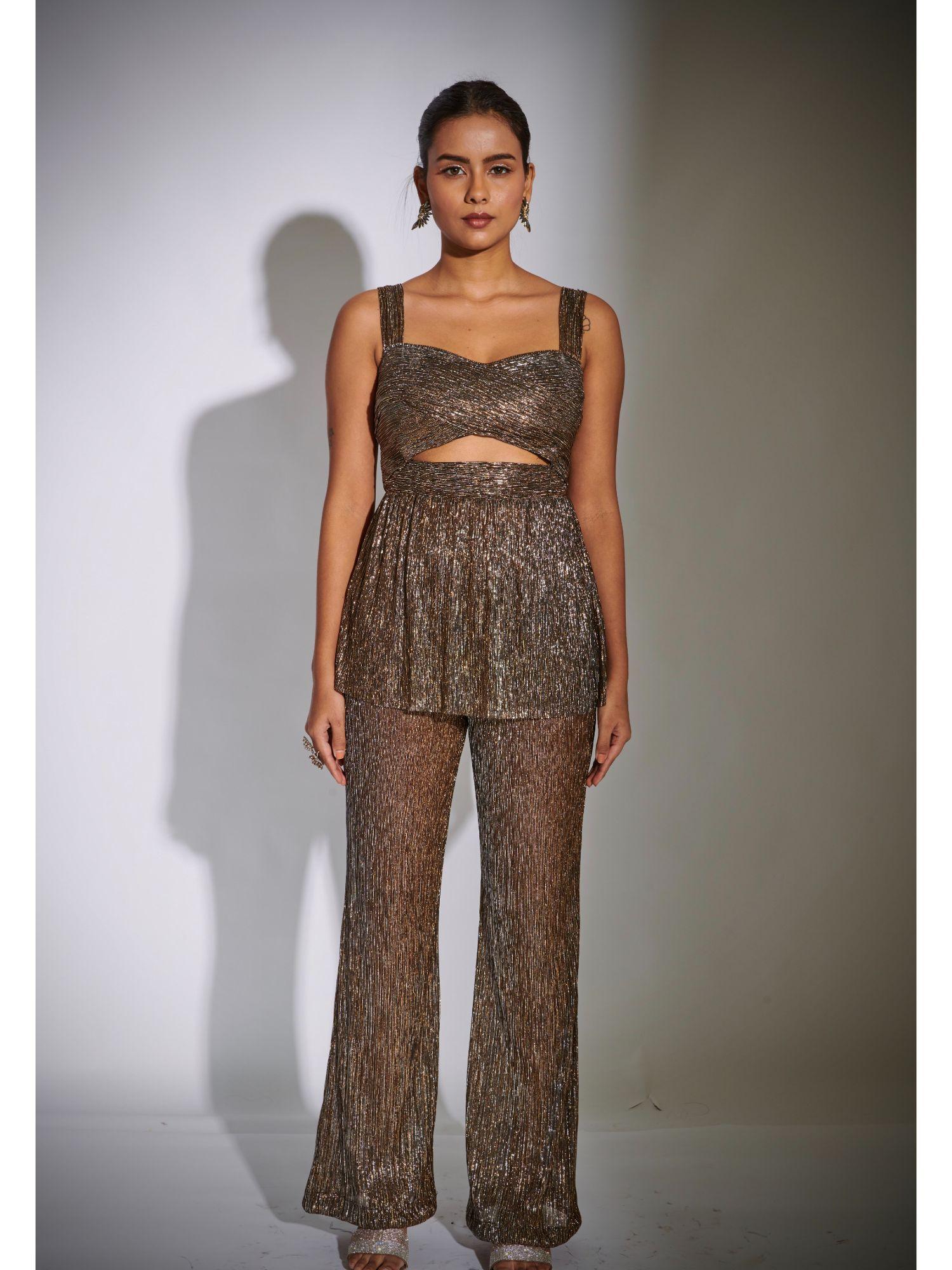 copper luxe cut out co-ord (set of 2)