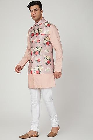 copper printed nehru jacket