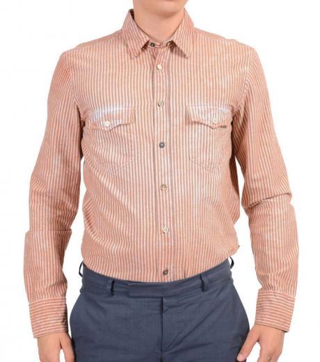 copper striped dress shirt