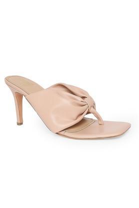 cora polyurethane slipon womens casual heels - peach