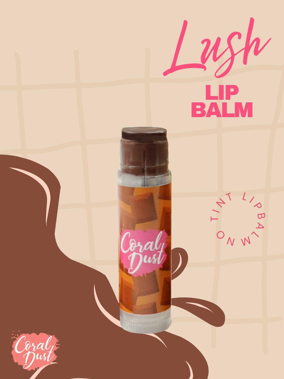 coral dust lush no tint lip balm with almond oil & shea butter 5g - chocolate