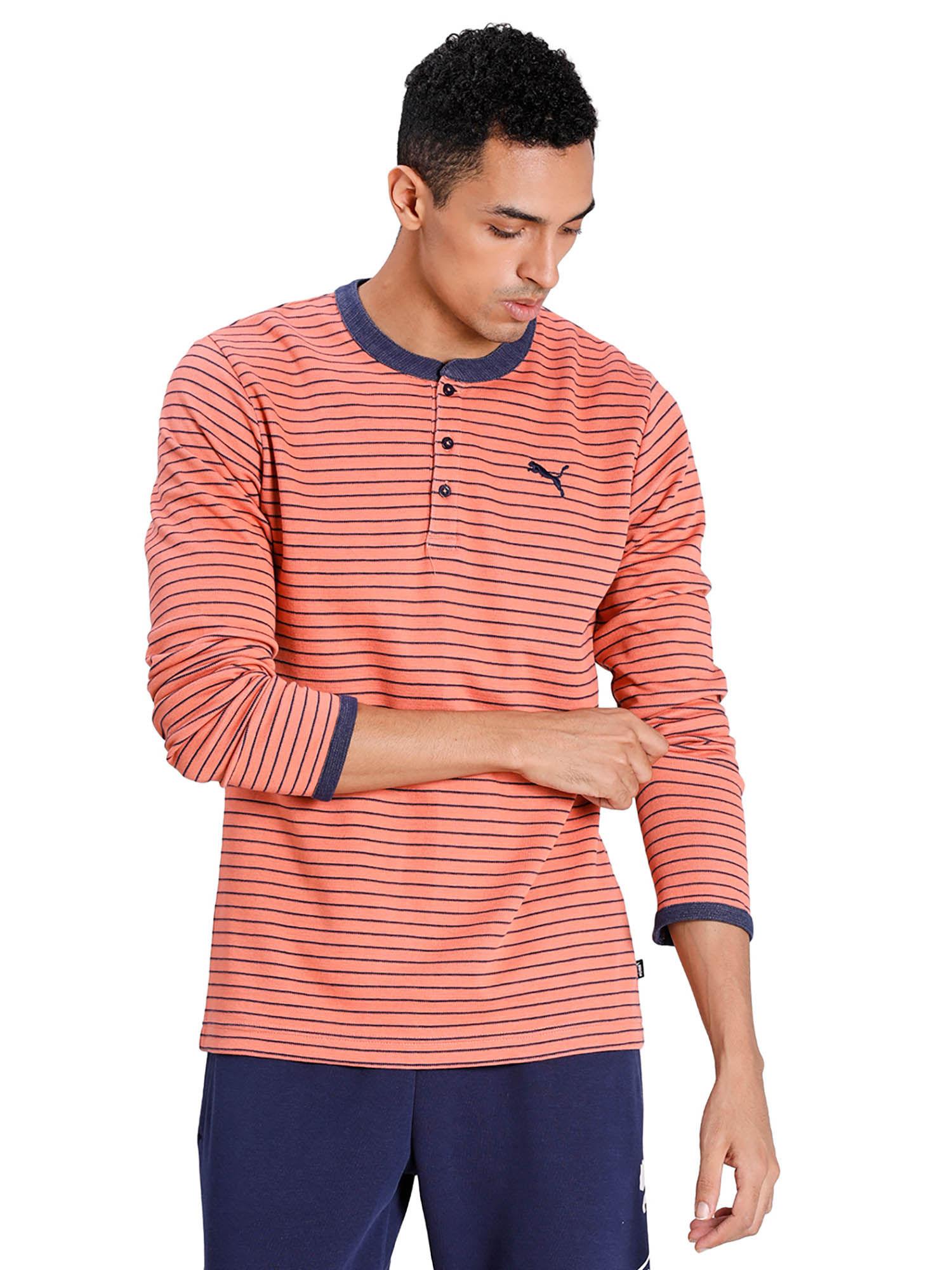coral stripes sweater