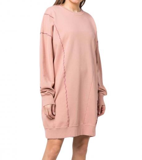 coral crewneck sweatshirt dress