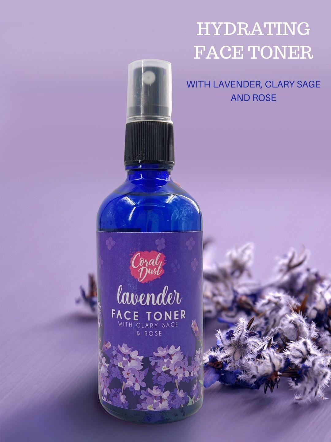 coral dust lavender face toner with clary sage & rose - 100ml