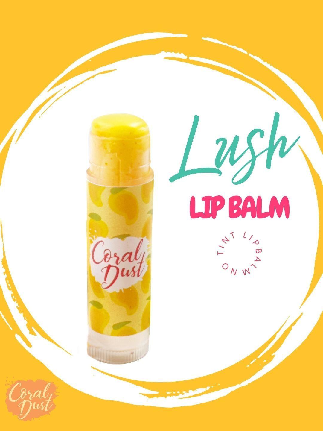 coral dust lush no tint lip balm with almond oil & shea butter 5g - mango