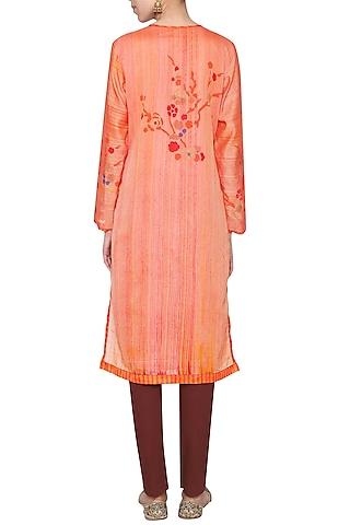 coral embroidered tunic